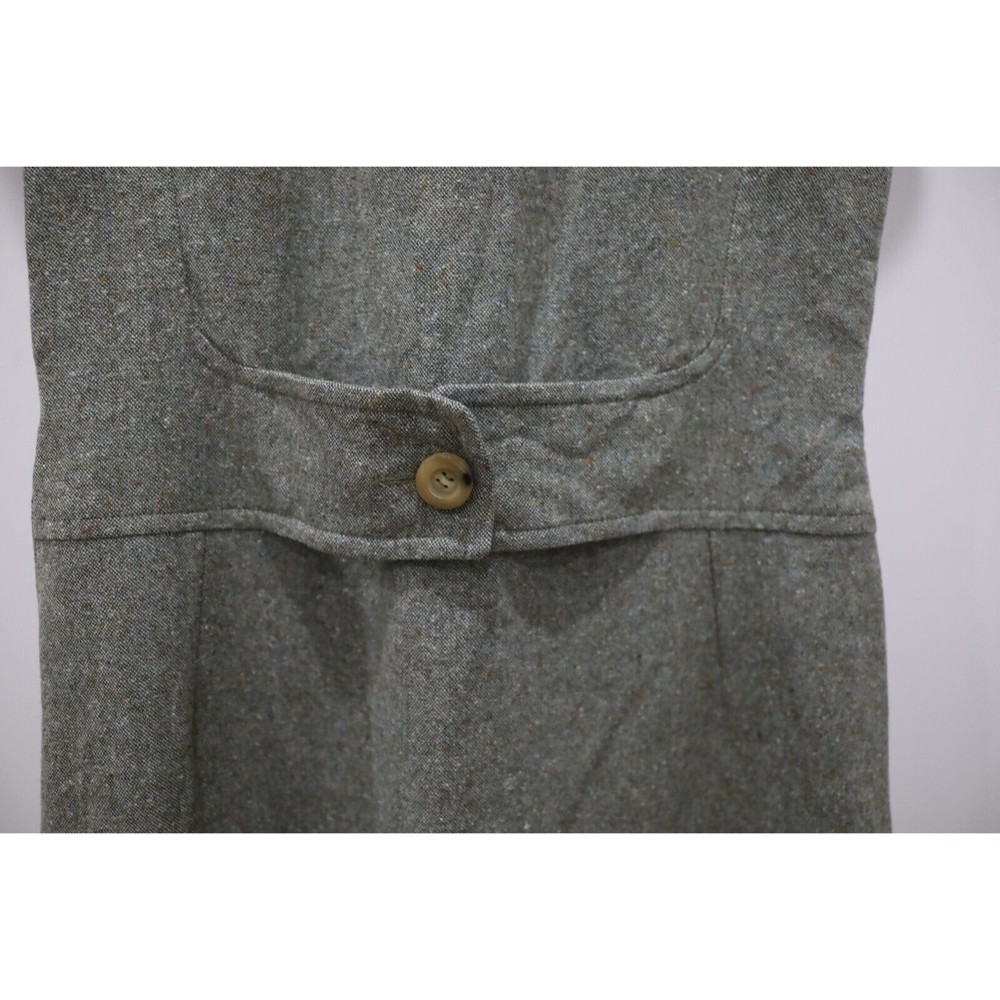 Agnona Dress Womens Size Medium Gray Wool Sleeveless Zip Back Italy Stretch Belt - Picture 2 of 9
